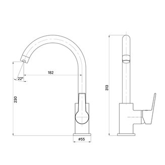 Смеситель для кухни, глянцевый хром, Meal, Milardo, M01SBJ0M05