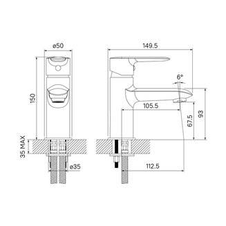Смеситель для умывальника,Cuba, IDDIS, CUBSB00i01