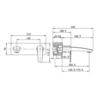 Встраиваемый смеситель для умывальника, Ray, IDDIS, RAYSB00i65