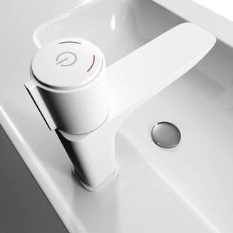 Смеситель для умывальника с инновационным управлением Push Control, белый матовый, Slide, IDDIS, SLIWTBTi01