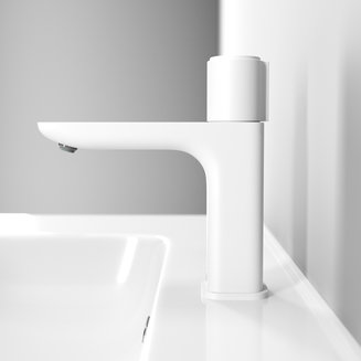 Смеситель для умывальника с инновационным управлением Push Control, белый матовый, Slide, IDDIS, SLIWTBTi01