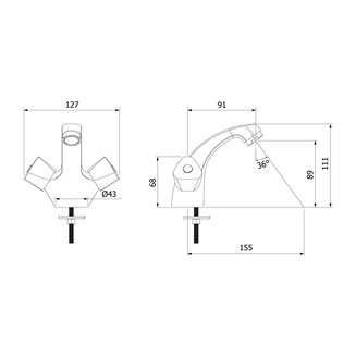 Смеситель для умывальника, Tring, Milardo, TRISB01M01