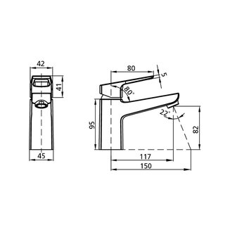 Смеситель для умывальника, Atlantic, Milardo, ATLSB00M01
