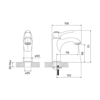 Смеситель для умывальника, Oldie, IDDIS, OLDSB00i01