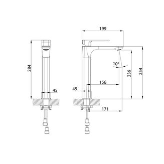 Смеситель для настольного умывальника, графит, Slide, IDDIS, SLIGM01i01
