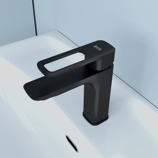 Смеситель для умывальника, черный, Slide, IDDIS, SLIBL00i01