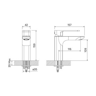Смеситель для умывальника, Slide, IDDIS, SLIBG00i01