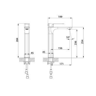 Смеситель для настольного умывальника, черный матовый, Slide, IDDIS, SLIBL01i01