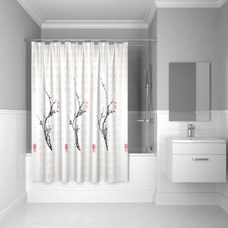 Штора для ванной комнаты, 200*200 см, полиэстер, cherry tree, IDDIS, SCID100P