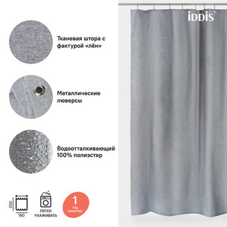 Штора для ванной комнаты, 180*200см, Полиэстер, IDDIS, D22P218i11
