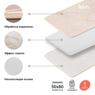 Коврик для ванной комнаты, 50*80 см, полиэстер с запоминающей пеной, IDDIS, B23P580i12