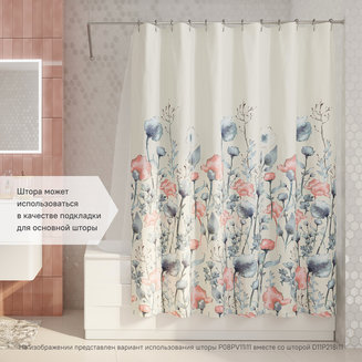 Штора для ванной комнаты, 180*180см, PEVA, P08PV11i11, IDDIS