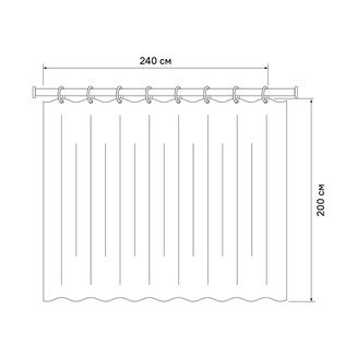 Штора для ванной комнаты, 200*240см, полиэстер, B42P224i11, IDDIS