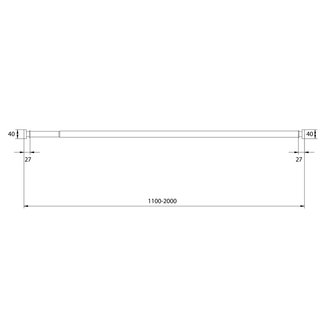 Карниз для ванной комнаты, 110-200 см, глянц. хром, Elegante, IDDIS, 030A200I14