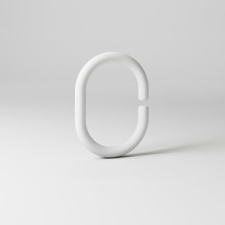 Набор колец для шторы в ванную комнату, White, RID011P, IDDIS