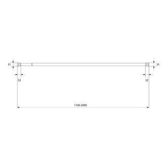 Карниз для ванной комнаты, 110-200 см, белый, Easy, Milardo, 010A200M14