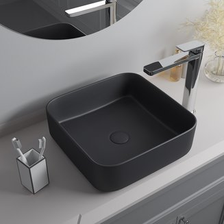 Серый матовый умывальник накладной, Bridge, IDDIS, BRIGM04i27