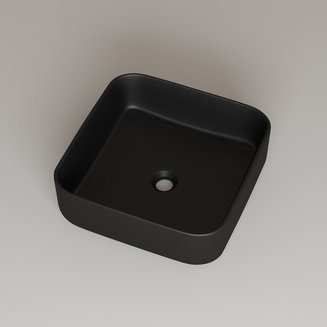 Черный матовый умывальник накладной, Bridge, IDDIS, BRIBM04i27