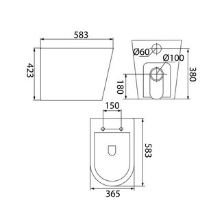 Унитаз приставной, безободковый, Calipso, IDDIS, CALRDSEi26
