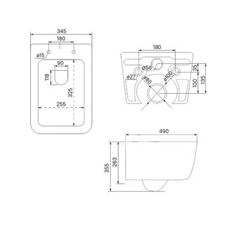 Унитаз подвесной безободковый, Bridge, IDDIS, BRIRDSEi25
