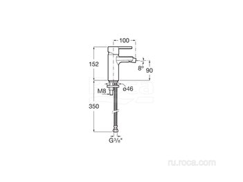 Смеситель Roca Naia для биде PVD, матовый черный титан, без донного клапана, 5A6A96NM0