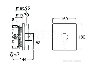 Смеситель Roca Insignia для душа скрытого монтажа 5A2B3AC00