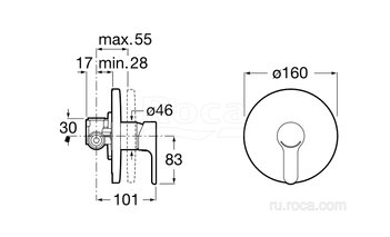 Смеситель Roca L20 для душа, 5A2A09C00
