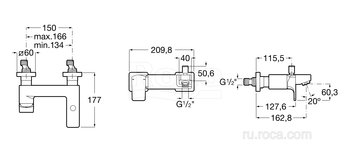 Смеситель Roca L90 для ванны-душа 5A0D01C00