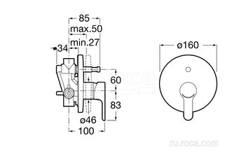 Смеситель Roca L20 для ванны-душа, 5A0A09C00