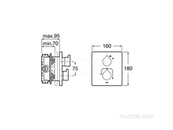 Смеситель Roca Insignia для душа скрытого монтажа 5A2C3ACN0
