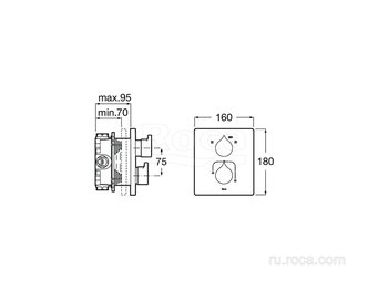 Смеситель Roca Insignia для ванны-душа скрытого монтажа 5A0C3ACN0