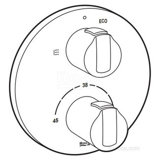 Смеситель Roca T-1000 для ванны-душа, термостатический, 5A0D09C00