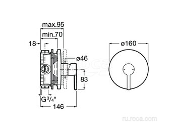 Смеситель Roca Naia для душа скрытого монтажа 5A2B96CN0