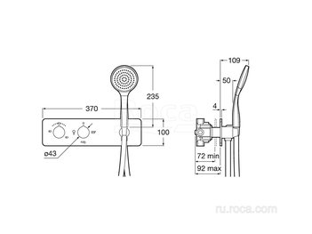 Смеситель Roca Puzzle для душа скрытого монтажа 5A2805C00