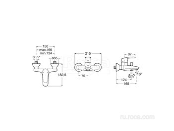 Смеситель Roca Monodin-N для ванны-душа, 5A0298C0M