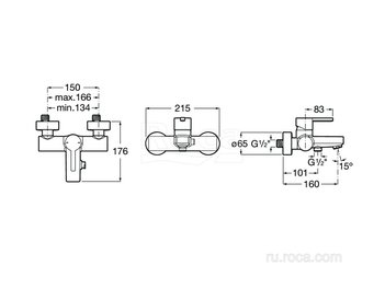 Смеситель Roca Naia для ванны-душа, PVD, матовый черный титан, 5A0296NM0