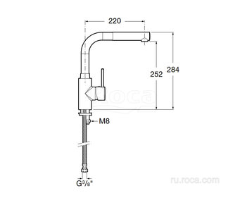 Смеситель Roca Targa для кухонной мойки 5A8560C00