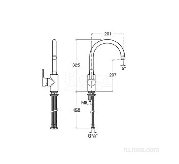 Смеситель Roca L20 для кухни, 5A8409C0M