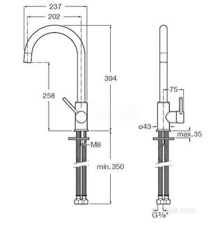 Смеситель Roca Etna для кухни, белый, 5A7B09B00