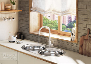 Смеситель Roca Etna для кухни, белый, 5A7B09B00