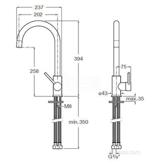 Смеситель Roca Etna для кухни, хром, 5A7B09C00