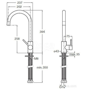 Смеситель Roca Etna для кухни, черный, 5A7B09CN0