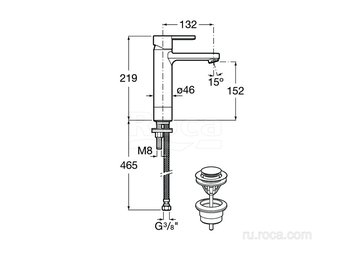 Смеситель Roca Naia для раковины 5A3D96C00