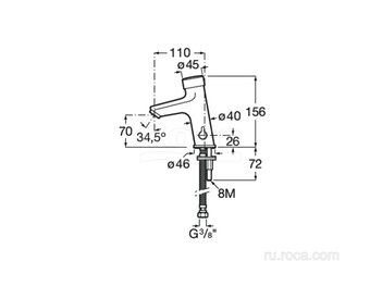 Смеситель Roca Fluent для раковины 5A3B24C00