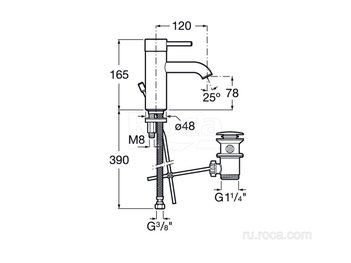 Смеситель Roca Lanta для раковины 5A3011C00