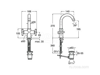Смеситель Roca Loft для раковины с донным клапаном, 5A3043C00