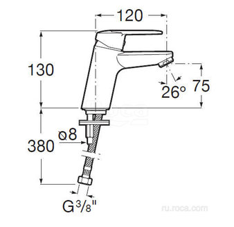 Смеситель Roca Victoria L для раковины без донного клапана, 5A3H25C0M