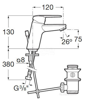 Смеситель Roca Victoria L для раковины с донным клапаном, 5A3J25C0M