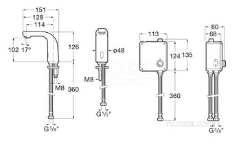 Смеситель Roca L20-E для раковины, батарейки 5A5309C00