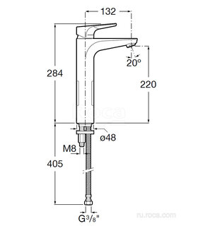 Смеситель Roca Atlas для раковины без донного клапана, 5A3790C0M